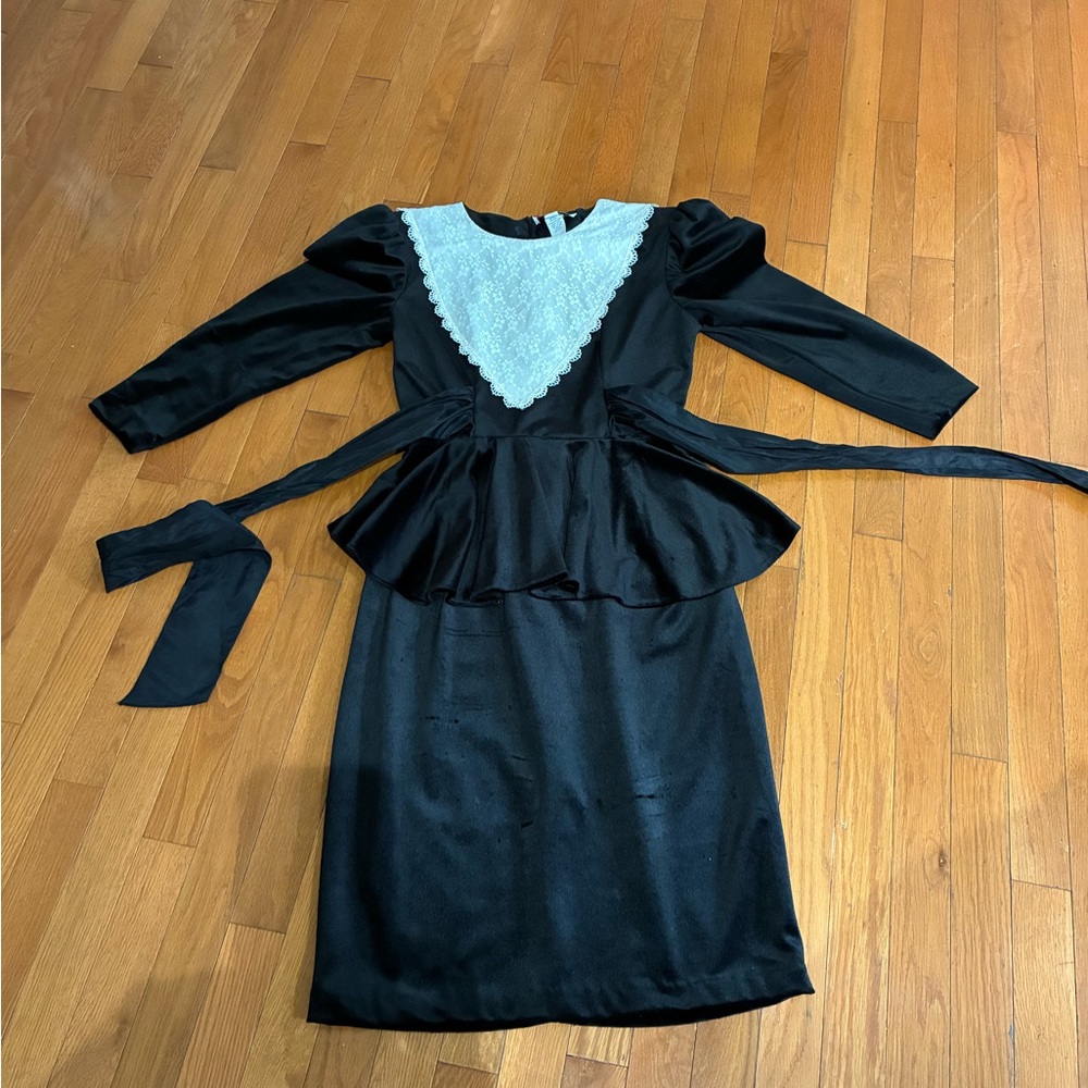 Vintage 80’s Made in USA by TJuniors peplum dress size 7/8